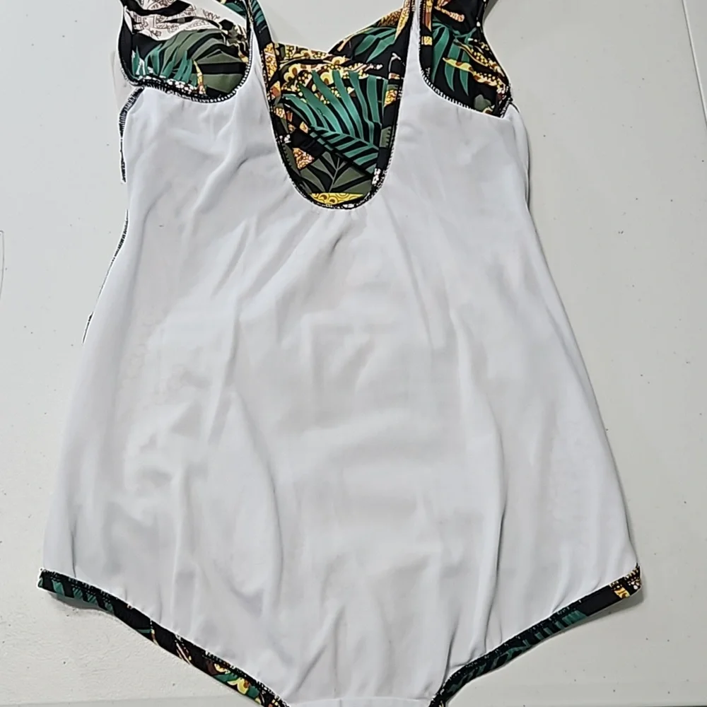 SWIM SUIT palm leaves one piece